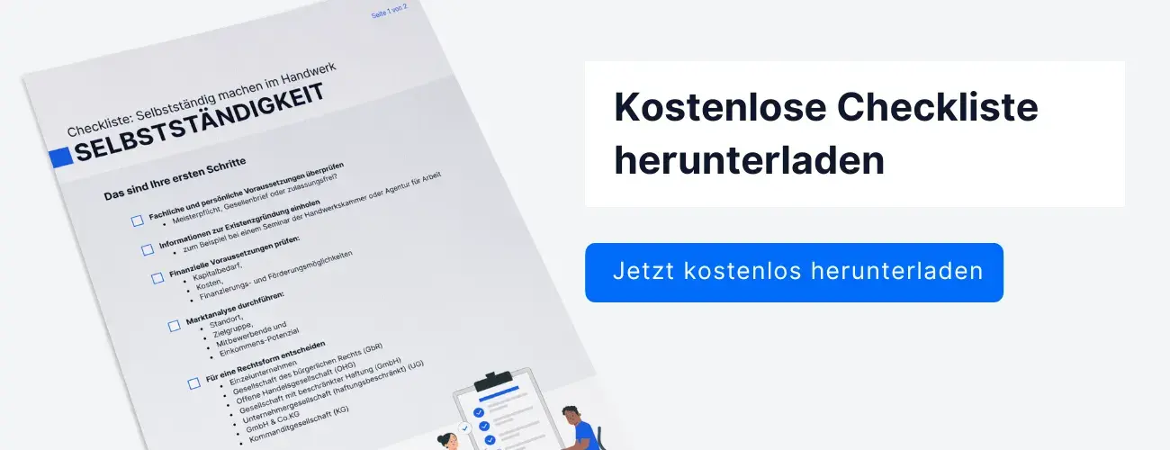Gratis Checkliste um sich selbstständig zu machen