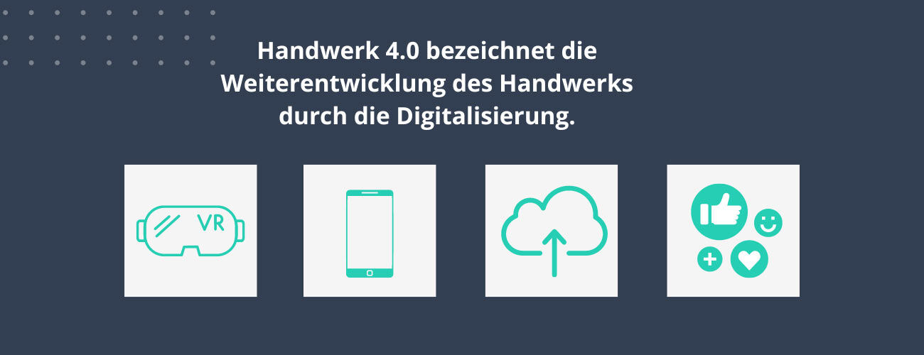Mit dem Begriff Handwerk 4.0 wird die Weiterentwicklung des Handwerks durch die Digitalisierung beschrieben.