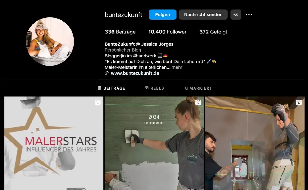 buntezukunft Instagram Profil - Baufluencer Jessica Jörgs